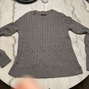 Tommy Hilfiger Silver Cable Knit Sweater